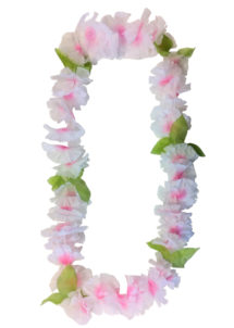 collier hawaïen, collier hawaï, collier de fleurs hawaïen, collier de fleurs hawaï, collier de fleurs hawaïen pas cher, Collier de Fleurs Hawaïen, Rose et Blanc