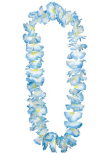 collier hawaïen, collier hawaï, collier de fleurs hawaïen, collier de fleurs hawaï, collier de fleurs hawaïen pas cher, Collier de Fleurs Hawaïen, Bleu et Blanc