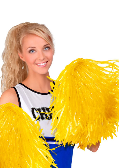 pompon jaune cheerleader, pompon de pompom girl jaune, Pompon de Pom Pom Girl, avec Poignée, Jaune