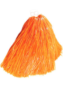 pompon de pom pom girl, pompon de cheerleader, accessoire pom pom girl déguisement, accessoire déguisement pom pom girl, Pompon de Pom Pom Girl, Orange