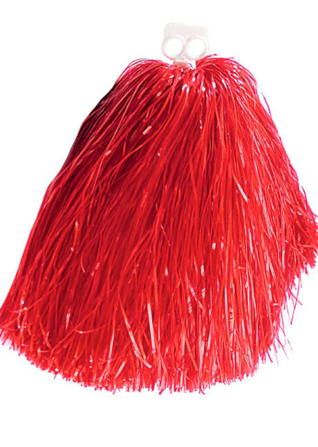 pompon de pom pom girl, pompon de cheerleader, accessoire pom pom girl déguisement, accessoire déguisement pom pom girl, Pompon de Pom Pom Girl, Rouge