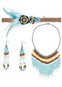 collier indien perles déguisement, collier indien perles, accessoires d'indien, collier de déguisement, accessoires indienne pas cher, bijoux indiens, faux bijoux pour indiens, collier indien déguisement, collier déguisement d'indien, plumes d'indiennes, coiffe indienne déguisement