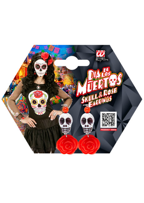 bijoux déguisement halloween, accessoire bijoux déguisement, accessoire déguisement halloween, boucles d'oreilles dia de los muertos, accessoire mexicain halloween, accessoire mort mexicaine halloween, déguisement jour des morts, déguisement jour des morts femme,halloween jour des morts, déguisement jour des morts halloween, Boucles d’Oreilles Jour des Morts, Crânes Blancs