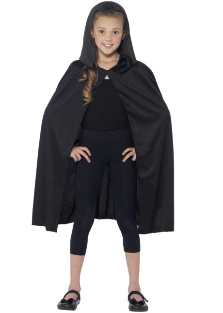 cape noir enfant, cape halloween enfant, cape pour enfant halloween, cape de vampire halloween, cape à capuche enfant, cape halloween enfant, cape noire capuche enfant, Cape Noire à Capuche, Enfant