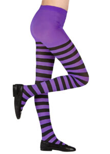 collant halloween fille, collant sorcière fille halloween, collant noir et violet