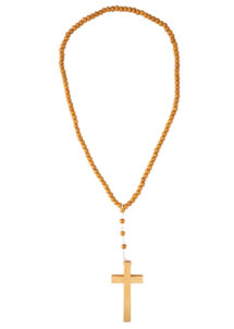 collier croix chapelet, collier moine, curé, chapelet croix, Collier Croix Chapelet, en Bois