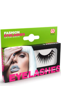 faux cils noirs avec strass, faux cils fêtes