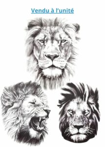 faux tatouage, tatouages temporaires, tatouage de Lion, faux tatouage lion, Faux Tatouages Lion – Motifs Réalistes