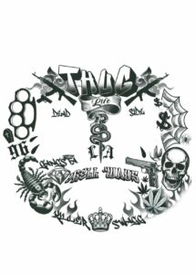faux tatouage gang, faux tatouage visage, faux tatouage homme, Faux Tatouages Visage Gangsta – Thug Life