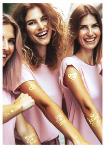 tatouages evjf, tatouages bride to be, faux tatouages evjf, Faux Tatouages EVJF Dorés – Team Bride