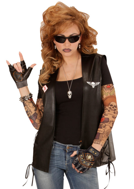 gants de biker déguisement, gants rock déguisement, accessoire déguisement biker, accessoire déguisement rock, accessoire halloween, mitaines simili cuir, accessoire déguisement de rocker, déguisement de biker, accessoires de punk, Gants Mitaines de Biker