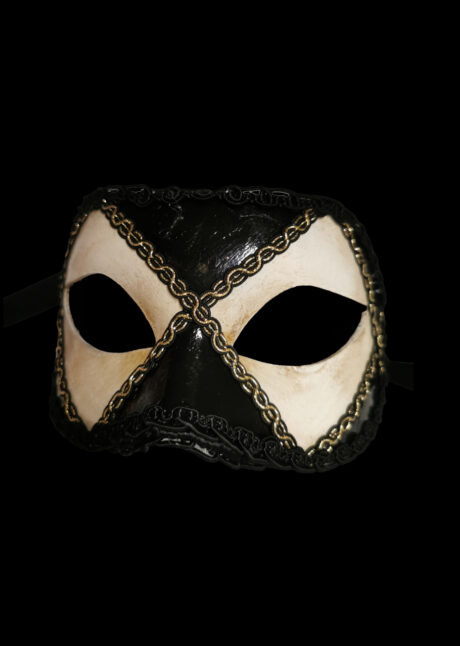 masque vénitien, loup vénitien, masque carnaval de Venise, masque noir et blanc, Masque Loup Vénitien, Civette Galon, Noir et Blanc