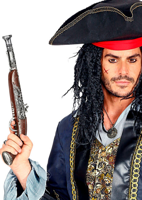 pistolet de pirate, revolver de pirate, armes de déguisement, faux pistolet ancien, Pistolet de Pirate, Effet Bois et Métal Vieilli