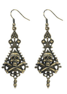 boucles oreilles pirate, boucles oreilles têtes de mort, bijoux pirate, Boucles d’Oreilles, Tête de Mort Pirate