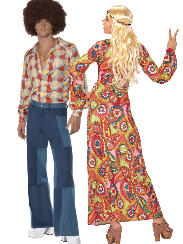 Déguisement Couple Disco et Hippie, Années 70 - Aux Feux ...