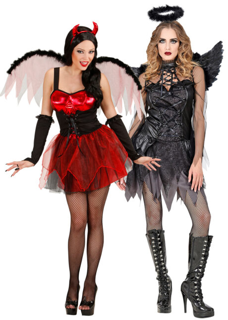 déguisement diablesse et ange noir, déguisements halloween femme, déguisement duo halloween, Déguisements Couple, Diablesse et Ange Noir