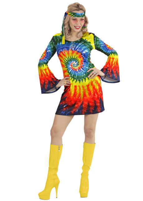 déguisement hippie femme, robe hippie, robe psychédélique, Déguisement Hippie Psychédélique Woodstock