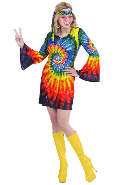 déguisement hippie femme, robe hippie, robe psychédélique, Déguisement Hippie Psychédélique Woodstock