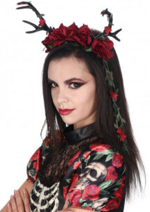 SERRE TETE jour des morts, cornes jour des morts, accessoire halloween, Cornes Jour des Morts, Feuilles et Fleurs
