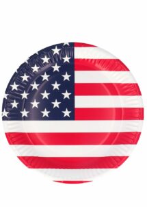 ASSIETTES USA EN CARTON, assiettes USA, vaisselle thème USA, Assiettes en Carton USA – Drapeau Américain – 23 cm