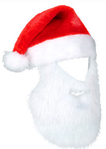 bonnet Noel avec barbe, bonnet barbe de père noel