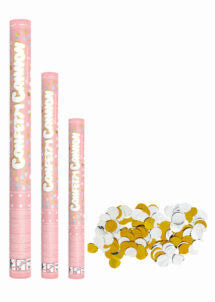 canon à confettis or et argent, canons à confettis