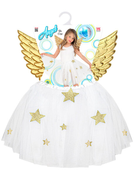 déguisement ange enfant, costume d'ange pour enfant, ailes d'ange enfant, kit ailes d'ange enfant, costume ange enfant, déguisement ange fille, ailes d'ange, Déguisement d’Ange, Tutu et Ailes Dorées, Fille