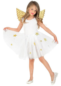déguisement ange enfant, costume d'ange pour enfant, ailes d'ange enfant, kit ailes d'ange enfant, costume ange enfant, déguisement ange fille, ailes d'ange, Déguisement d’Ange, Tutu et Ailes Dorées, Fille