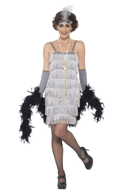 déguisement charleston, robe charleston déguisement, déguisement charleston, déguisement années 30, robe années 20, costume cabaret, déguisement cabaret femme, déguisement robe charleston, Déguisement Charleston, Flapper Gris Argent
