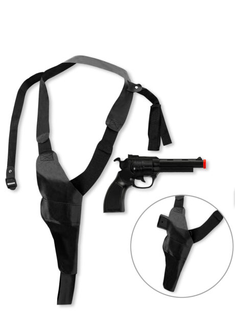 holster de police, étui à pistolets, étui à révolver déguisement, étuis pour armes factices, holsters, étui pistolet d'épaule, holster épaule, Holster de Police avec Pistolet