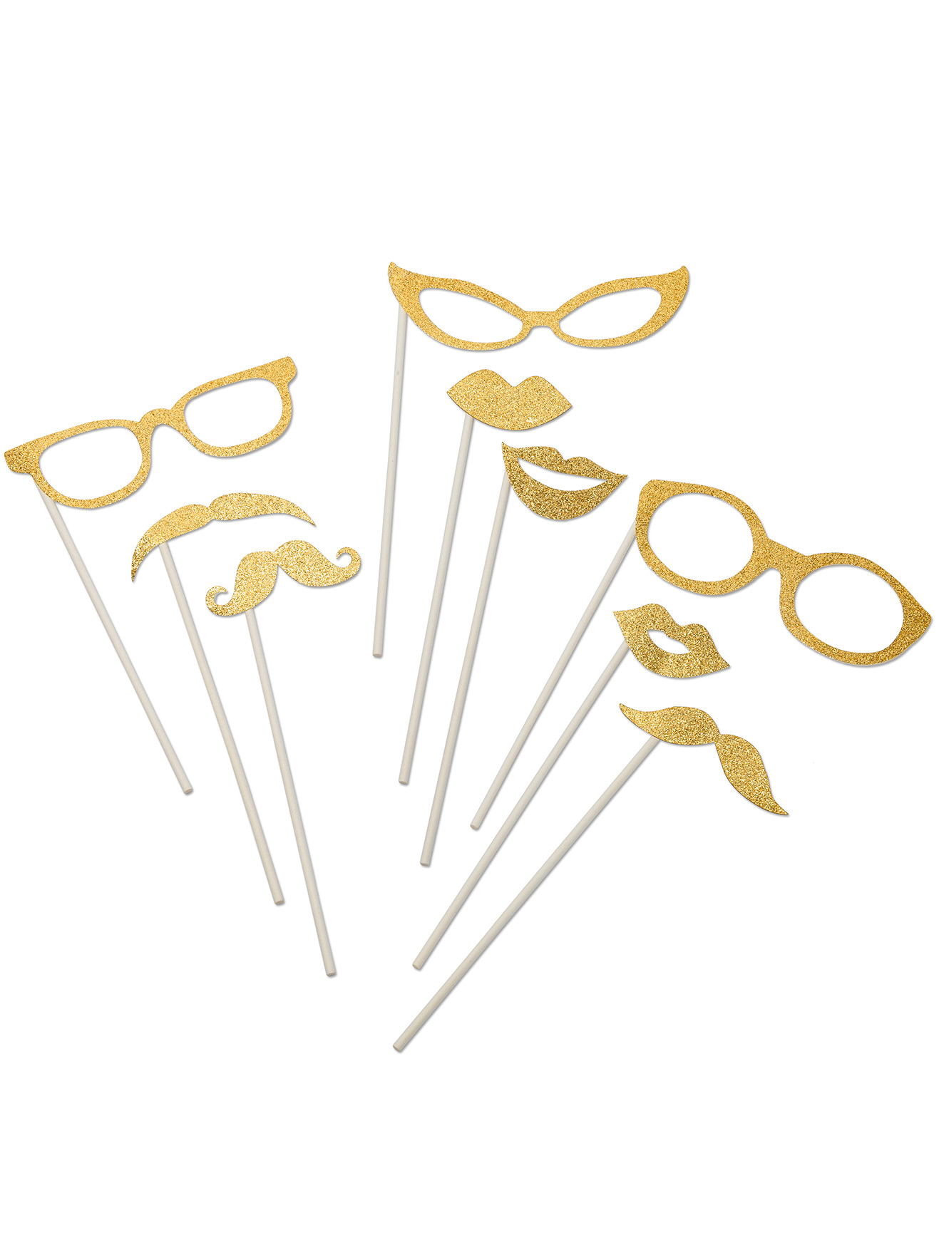 36 Pièces Accessoires Pour Photomaton D'anniversaire Noir Et Or