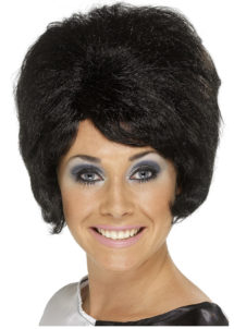 perruque noire femme, perruque années 60, perruque sixties femme, perruque noire pour femme, Perruque Beehive Années 60, Noire