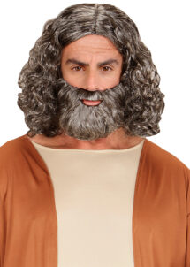 perruque avec barbe, perruque homme, perruque jésus, perruque grise homme, perruque cheveux longs homme