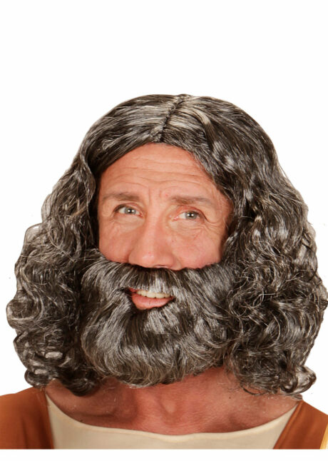 perruque avec barbe, perruque homme, perruque jésus, perruque grise homme, perruque cheveux longs homme, Perruque Biblique avec Barbe