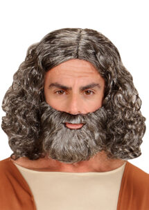 perruque avec barbe, perruque homme, perruque jésus, perruque grise homme, perruque cheveux longs homme