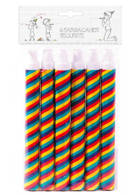sarbacanes, sarbacannes, cotillons fête, cotillons réveillon, Sarbacanes x 6