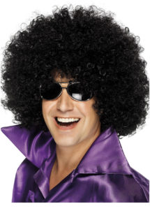 perruque disco, perruque afro noire, perruque disco homme
