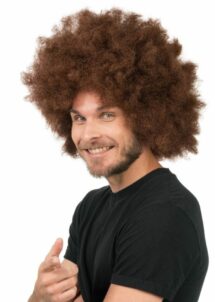 perruque disco, perruque afro châtain, perruque années 70, Perruque Afro