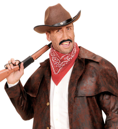 fausses moustaches, postiche, moustache postiche, fausses moustaches réalistes, fausse moustache de déguisement, moustaches noires, Moustaches Cowboy x 6, Noires