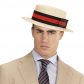 chapeau canotier, canotier en paille années 20, chapeau canotier luxe déguisement, accessoire canotier déguisement, canotier avec ruban déguisement, canotier déguisement années 30 Canotier Luxe, avec Ruban