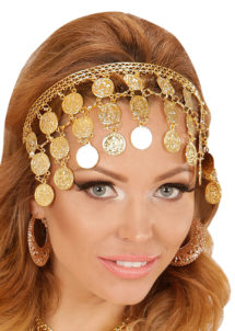 bandeau oriental déguisement, accessoire oriental déguisement, déguisement oriental, accessoire danseuse du ventre, déguisement oriental femme, collier oriental femme déguisement, coiffe orientale femme