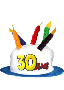 chapeau anniversaire, chapeau gâteau d'anniversaire, accessoire pour anniversaire, chapeau bougies 30 ans, accessoire 30 ans anniversaire, accessoire anniversaire 30 ans, chapeau anniversaire 30 ans, Chapeau Anniversaire, 30 ans