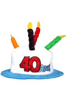 chapeau anniversaire, chapeau gâteau d'anniversaire, accessoire pour anniversaire, chapeau bougies 40 ans, accessoire 40 ans anniversaire, accessoire anniversaire 40 ans, chapeau anniversaire 40 ans, Chapeau Anniversaire, 40 ans