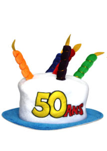 chapeau anniversaire, chapeau gâteau d'anniversaire, accessoire pour anniversaire, chapeau bougies 50 ans, accessoire 50 ans anniversaire, accessoire anniversaire 50 ans, chapeau anniversaire 50 ans, Chapeau Anniversaire, 50 ans