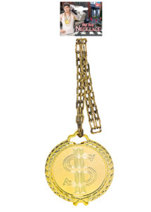 collier dollar, collier de rappeur déguisement, accessoire bling bling déguisement, collier dollar déguisement, accessoire déguisement rappeur, détail choc déguisement