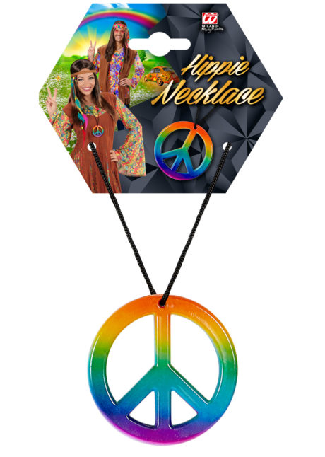 collier hippie déguisement, collier hippie et boucles d'oreilles hippies, collier peace and love, accessoires déguisement hippie, accessoires hippie, collier déguisement hippie, collier déguisement années 70, accessoire hippie déguisement, Collier Hippie, Peace & Love Arc en Ciel