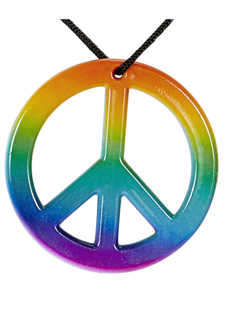 collier hippie déguisement, collier hippie et boucles d'oreilles hippies, collier peace and love, accessoires déguisement hippie, accessoires hippie, collier déguisement hippie, collier déguisement années 70, accessoire hippie déguisement, Collier Hippie, Peace & Love Arc en Ciel