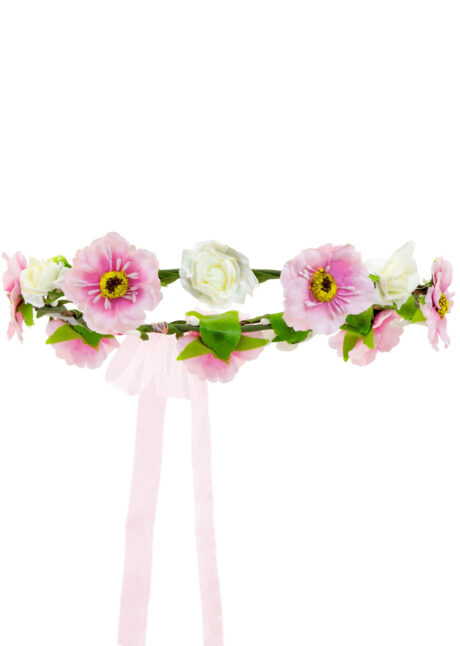 couronne de fleurs, bandeau à fleurs,, Bandeau Couronne de Fleurs, avec Feuilles