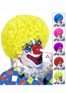 perruque de clown, perruque frisée de clown