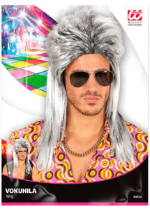 perruque mulet homme, perruque années 80, perruque disco